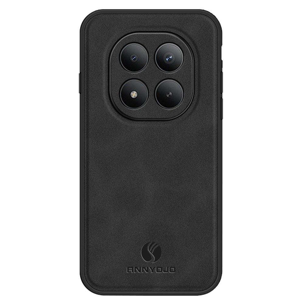 ANNYOJO For Xiaomi Poco M8 Pro 5G / Redmi Note 15 Pro+ 5G (Global) Case PU Leather + PC + TPU Anti Drop Phone Back Cover - Black