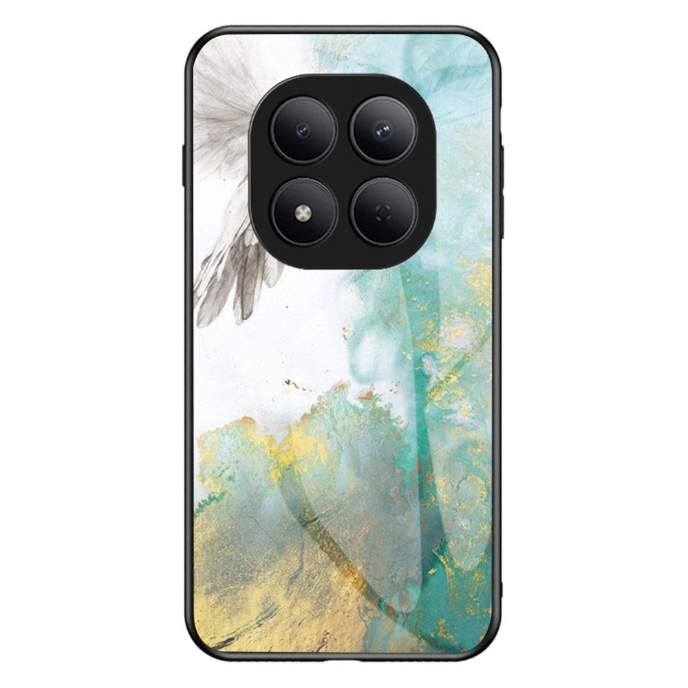 For Xiaomi Redmi Note 15 Pro 5G (Global) Case Marble Pattern Tempered Glass + PC + TPU Protective Phone Cover - Flying Pigeon Marble