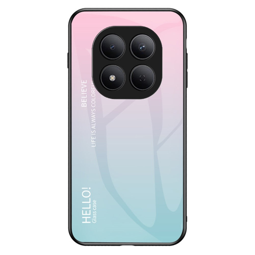 For Xiaomi Redmi Note 15 Pro 5G (Global) Case Anti-Scratch Tempered Glass + PC + TPU Phone Cover - Gradient Pink Blue