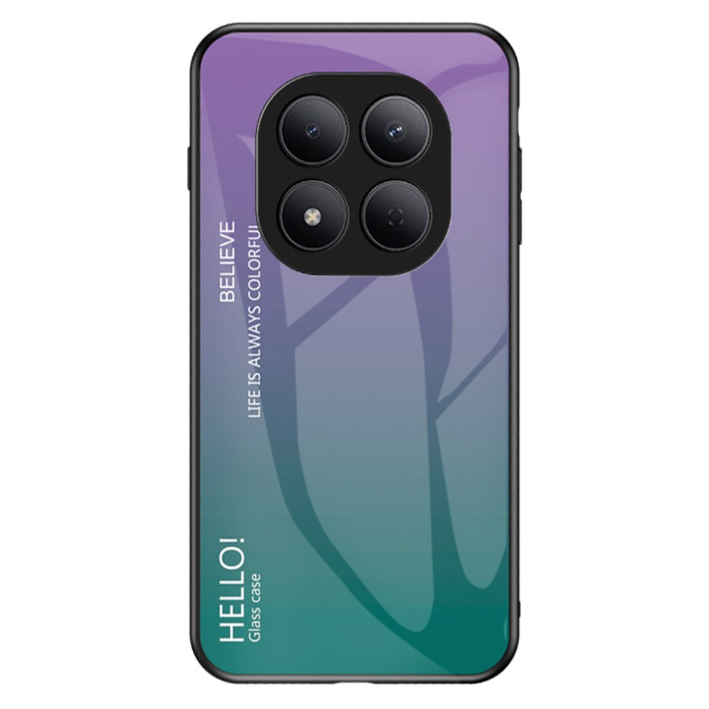 For Xiaomi Redmi Note 15 Pro 5G (Global) Case Anti-Scratch Tempered Glass + PC + TPU Phone Cover -  Gradient Purple