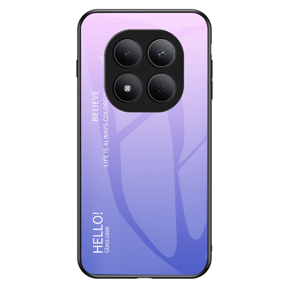 For Xiaomi Redmi Note 15 Pro 5G (Global) Case Anti-Scratch Tempered Glass + PC + TPU Phone Cover - Gradient Pink Purple