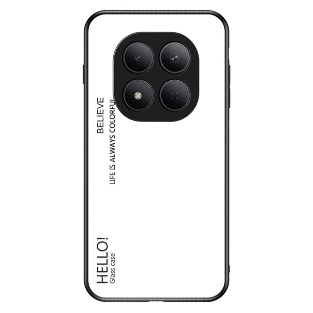 For Xiaomi Redmi Note 15 Pro 5G (Global) Case Anti-Scratch Tempered Glass + PC + TPU Phone Cover - White