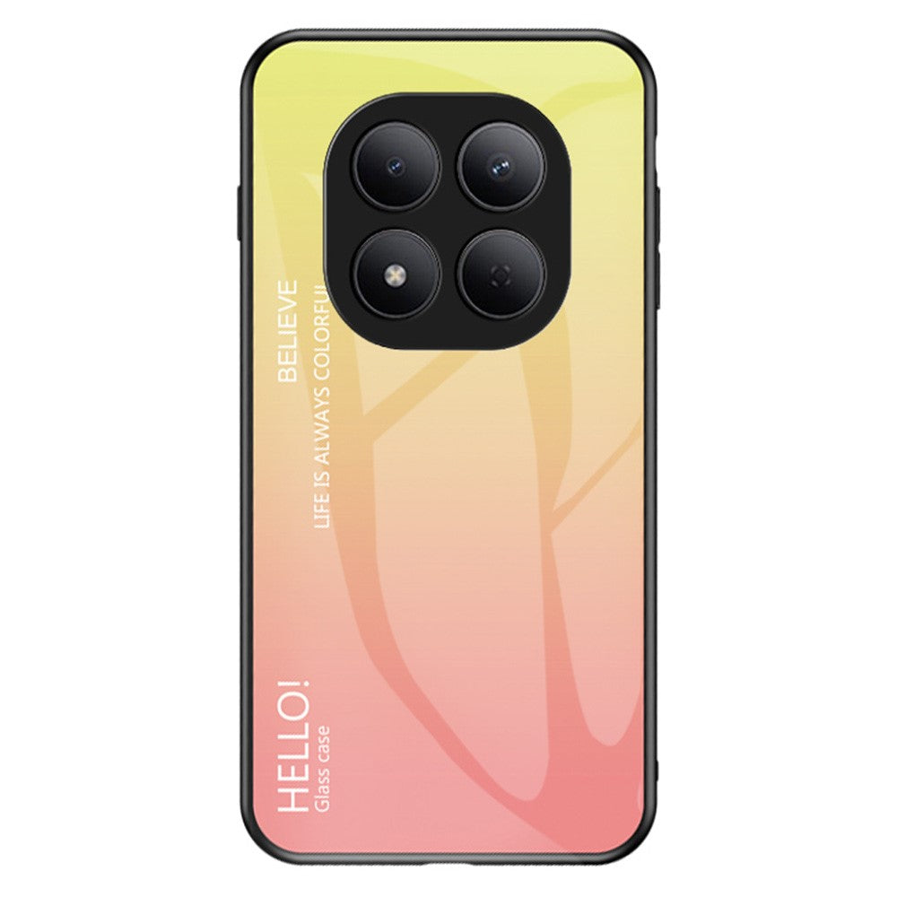 For Xiaomi Redmi Note 15 Pro 5G (Global) Case Anti-Scratch Tempered Glass + PC + TPU Phone Cover - Gradient Yellow