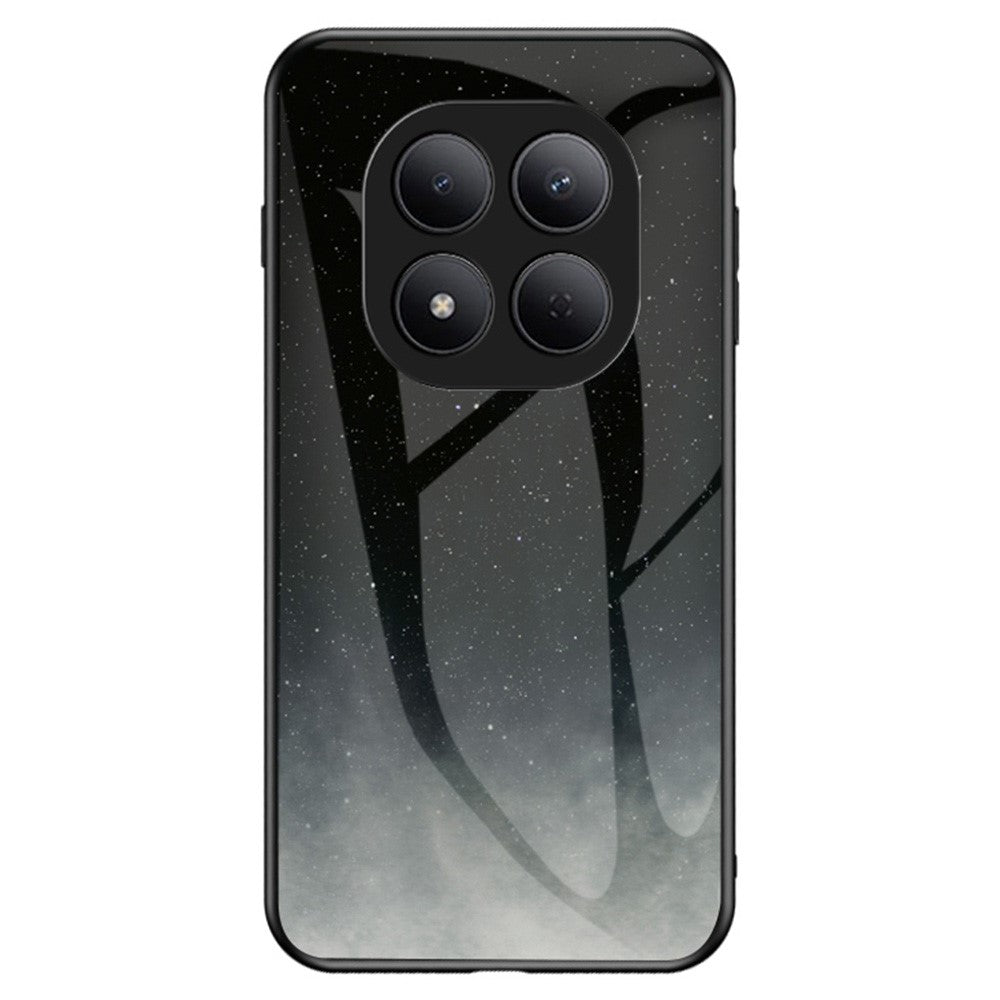For Xiaomi Redmi Note 15 Pro 5G (Global) Case Starry Sky Pattern Tempered Glass Phone Cover - Starry Crescent Moon