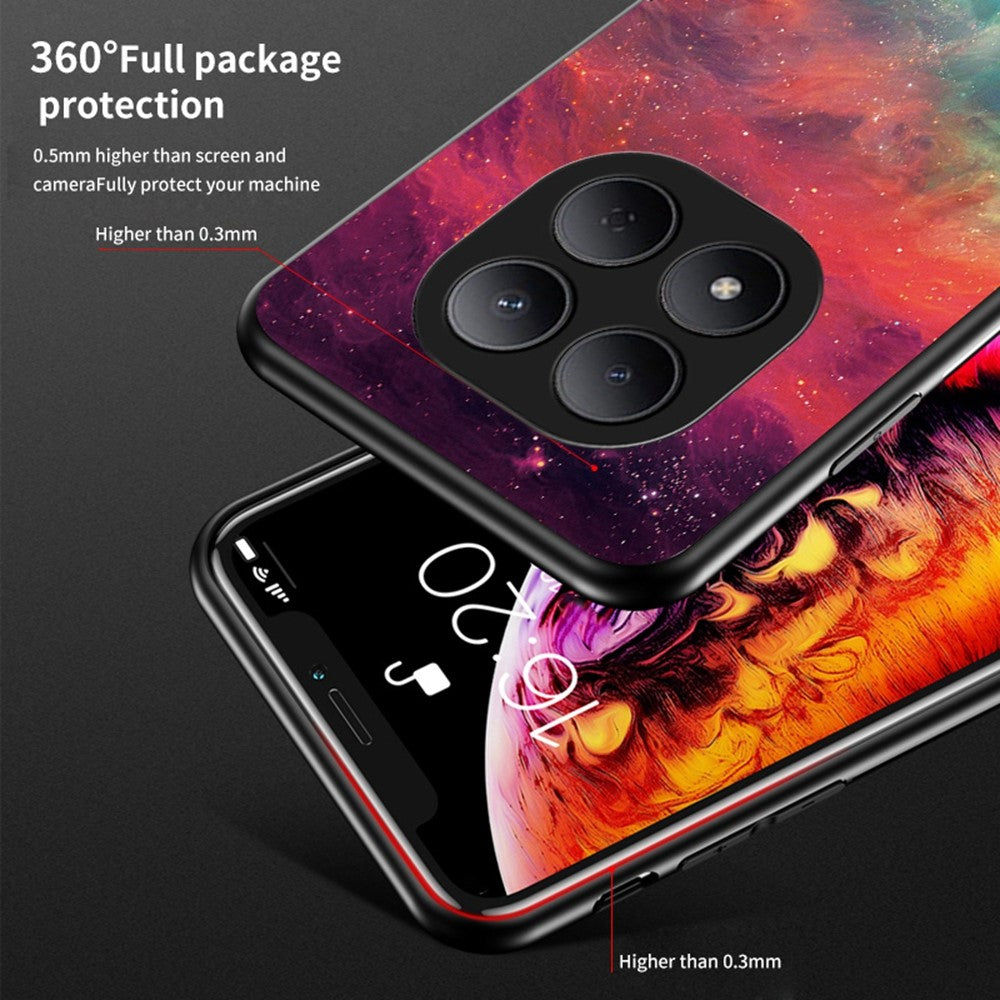 For Xiaomi Redmi Note 15 Pro 5G (Global) Case Starry Sky Pattern Tempered Glass Phone Cover - Cosmic Starry Sky