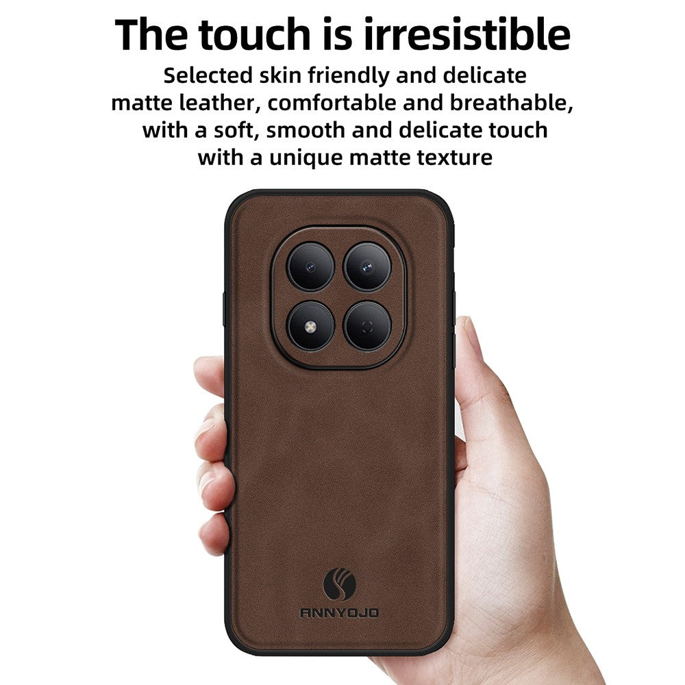 ANNYOJO For Xiaomi Redmi Note 15 Pro 5G (Global) Case PU Leather + PC + TPU Anti Drop Phone Back Cover - Wine Red