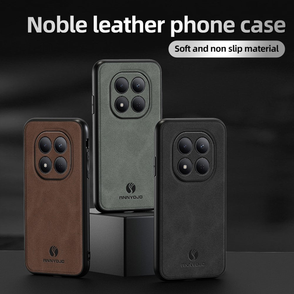 ANNYOJO For Xiaomi Redmi Note 15 Pro 5G (Global) Case PU Leather + PC + TPU Anti Drop Phone Back Cover - Wine Red