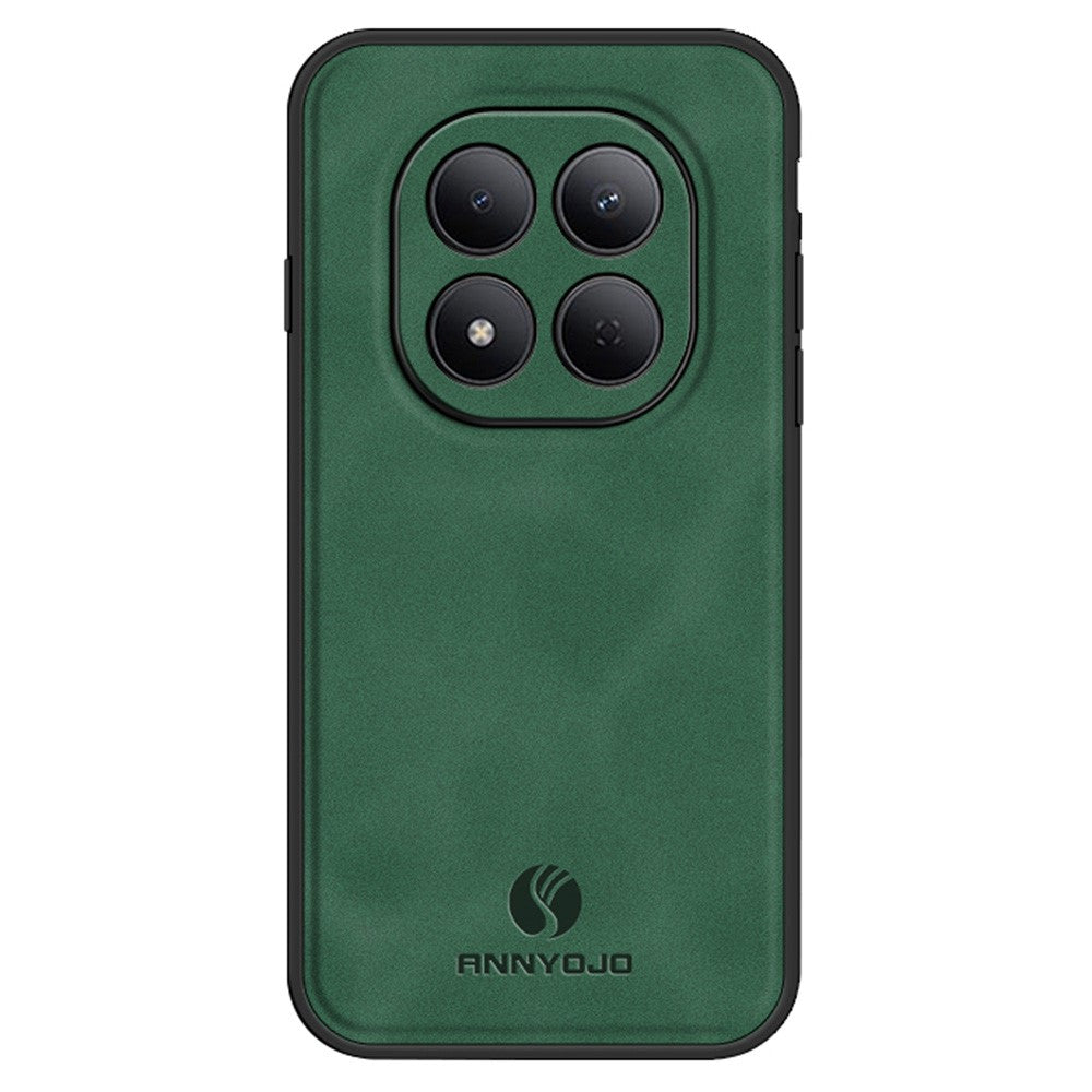 ANNYOJO For Xiaomi Redmi Note 15 Pro 5G (Global) Case PU Leather + PC + TPU Anti Drop Phone Back Cover - Green