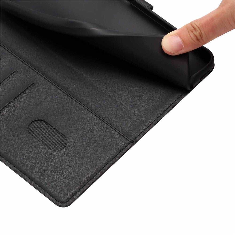 For Xiaomi Poco M8 5G / Redmi Note 15 5G (Global) Stand Case Tree-and-Cat Pattern PU Leather Wallet Protective Phone Cover with Wrist Strap - Black