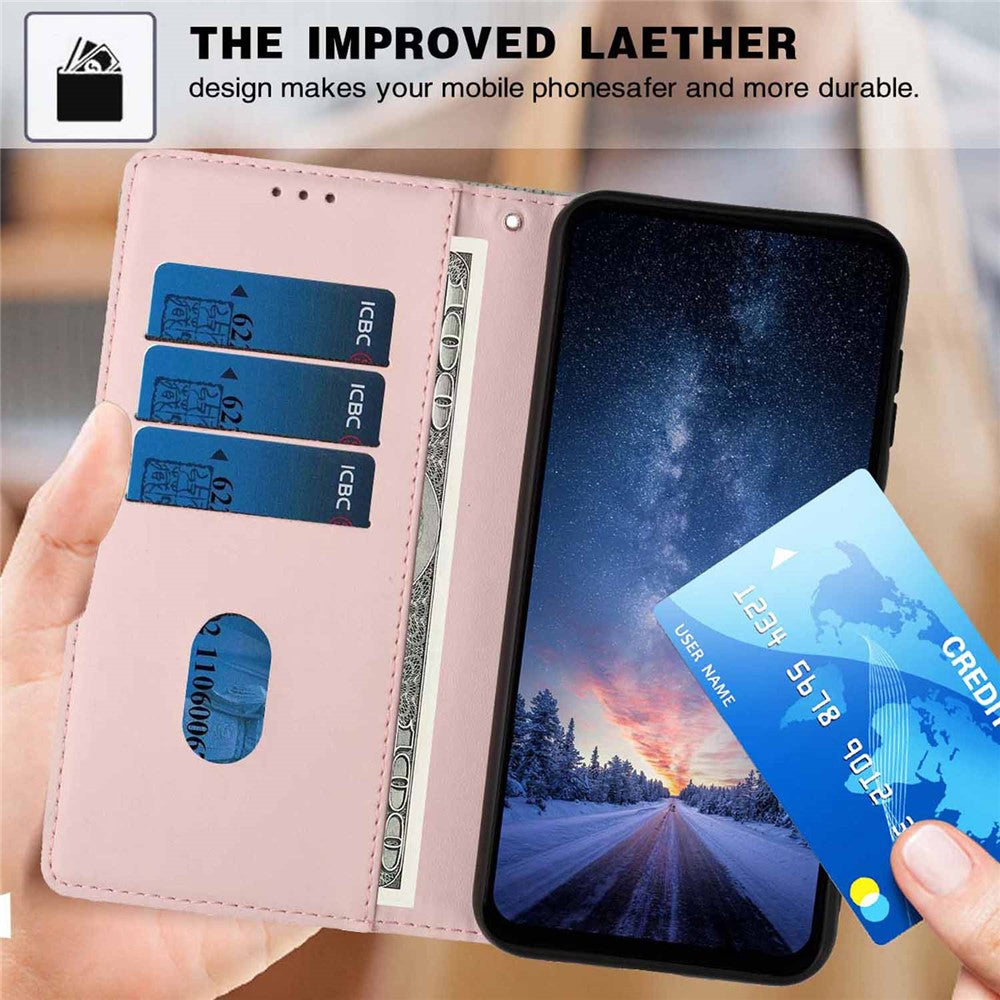 For Xiaomi 17 Pro Max Stand Case Tree-and-Cat Pattern PU Leather Wallet Protective Phone Cover with Wrist Strap - Pink