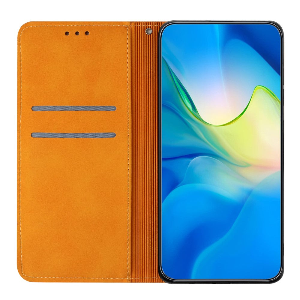 For Xiaomi Redmi Note 15 4G (Global) / 5G (Global) Case Imprinted Flower Wallet Stand Leather Phone Cover - Yellow