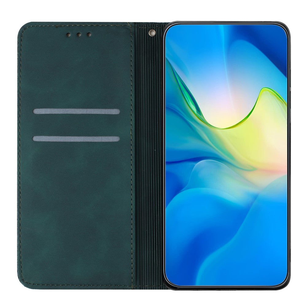 For Xiaomi Redmi Note 15 Pro 4G (Global) Case Imprinted Flower Wallet Stand Leather Phone Cover - Green