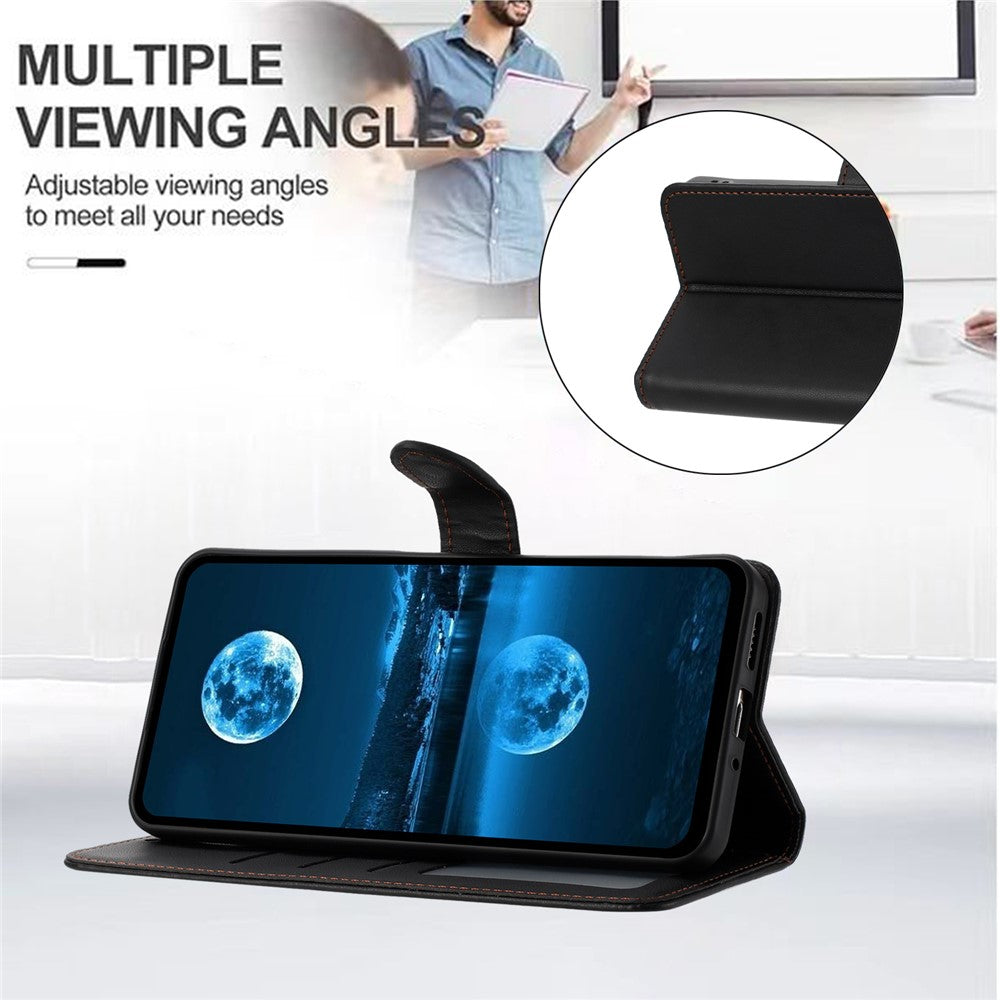For Xiaomi Redmi Note 15 Pro 4G (Global) Case Stand Wallet Leather Phone Cover with Strap - Black