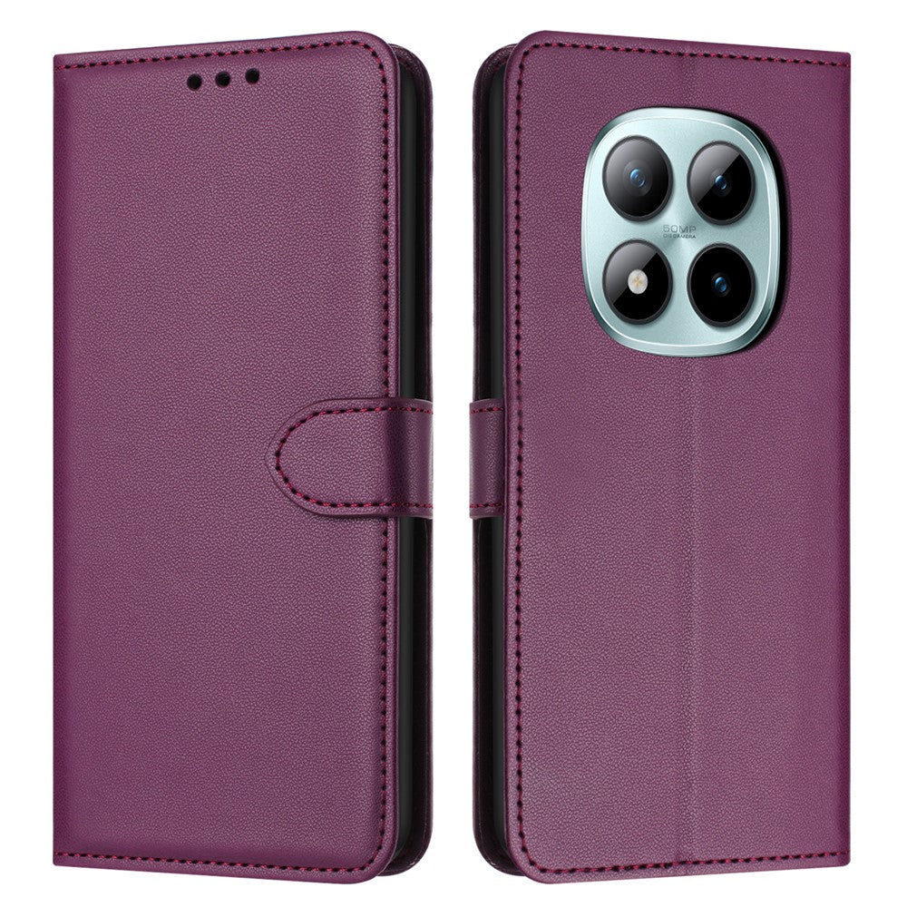 For Xiaomi Redmi Note 15 Pro 4G (Global) Case Stand Wallet Leather Phone Cover with Strap - Purple