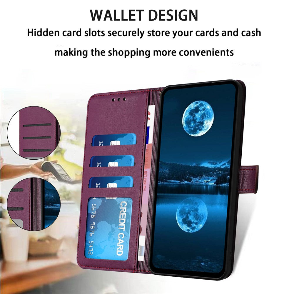 For Xiaomi Redmi Note 15 Pro 4G (Global) Case Stand Wallet Leather Phone Cover with Strap - Purple