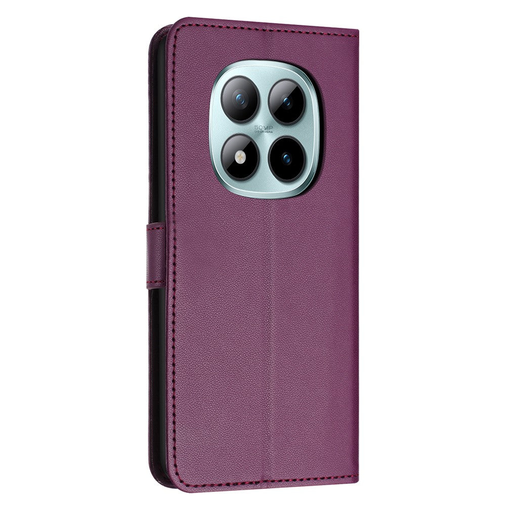 For Xiaomi Redmi Note 15 Pro 4G (Global) Case Stand Wallet Leather Phone Cover with Strap - Purple