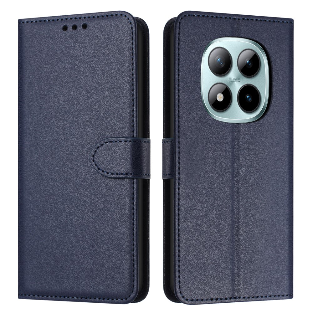 For Xiaomi Redmi Note 15 Pro 4G (Global) Case Stand Wallet Leather Phone Cover with Strap - Blue