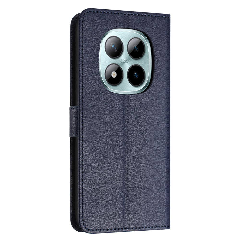 For Xiaomi Redmi Note 15 Pro 4G (Global) Case Stand Wallet Leather Phone Cover with Strap - Blue