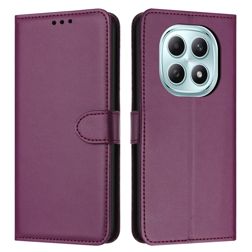 For Xiaomi Redmi Note 15 4G (Global) Case Stand Wallet Leather Phone Cover with Strap - Purple