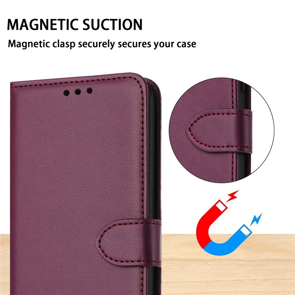 For Xiaomi Redmi Note 15 4G (Global) Case Stand Wallet Leather Phone Cover with Strap - Purple