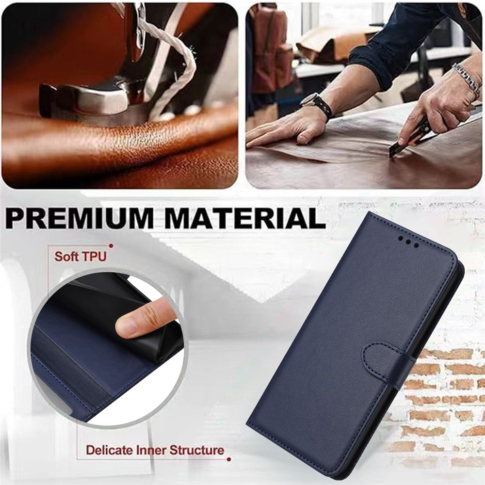 For Xiaomi Redmi Note 15 4G (Global) Case Stand Wallet Leather Phone Cover with Strap - Blue