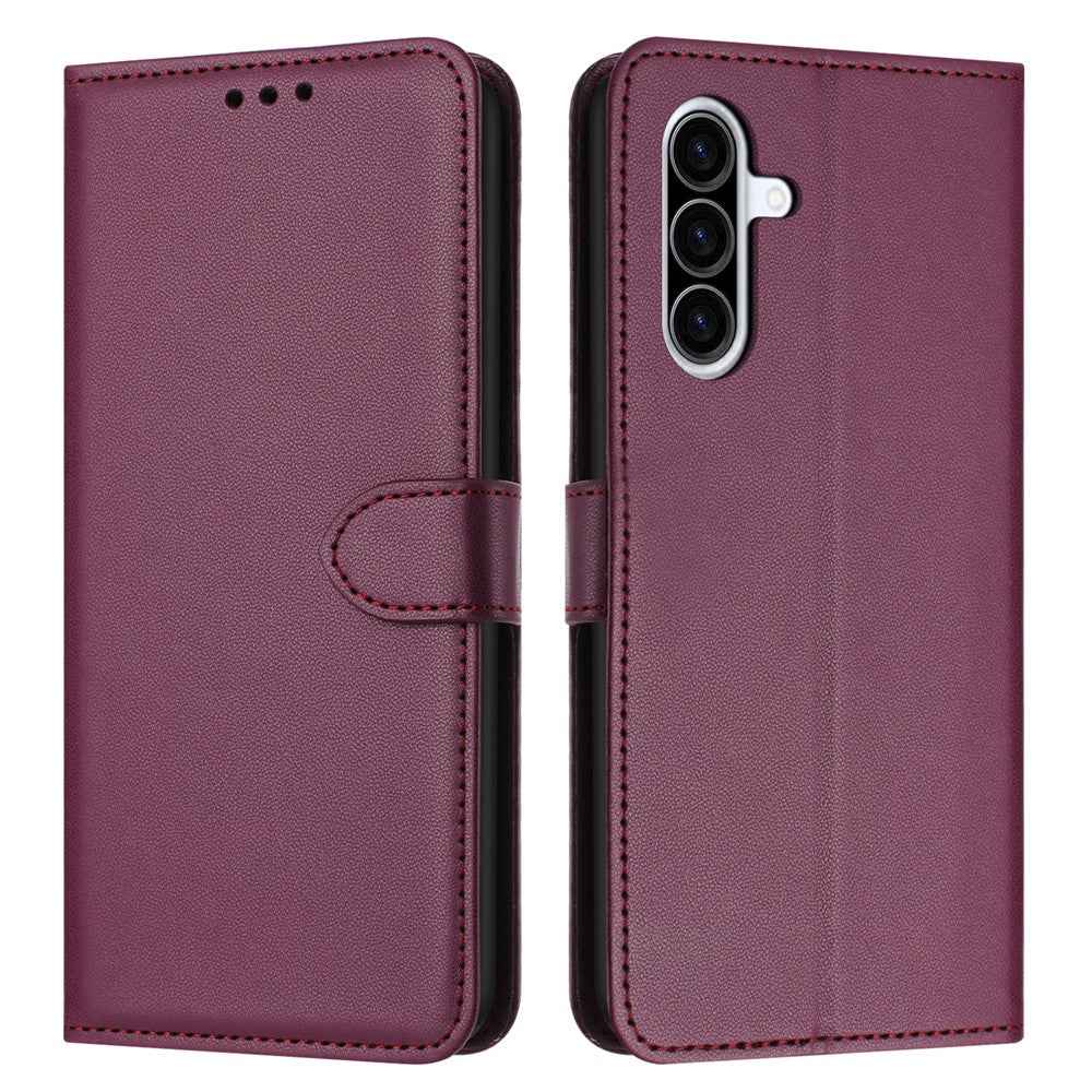 For Samsung Galaxy A57 5G Case Stand Wallet Leather Phone Cover with Strap - Purple