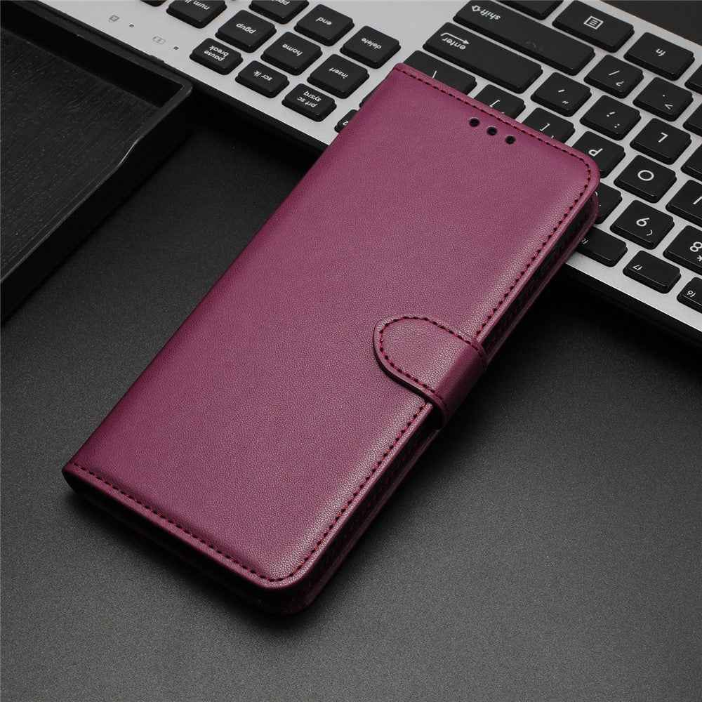 For Samsung Galaxy A57 5G Case Stand Wallet Leather Phone Cover with Strap - Purple