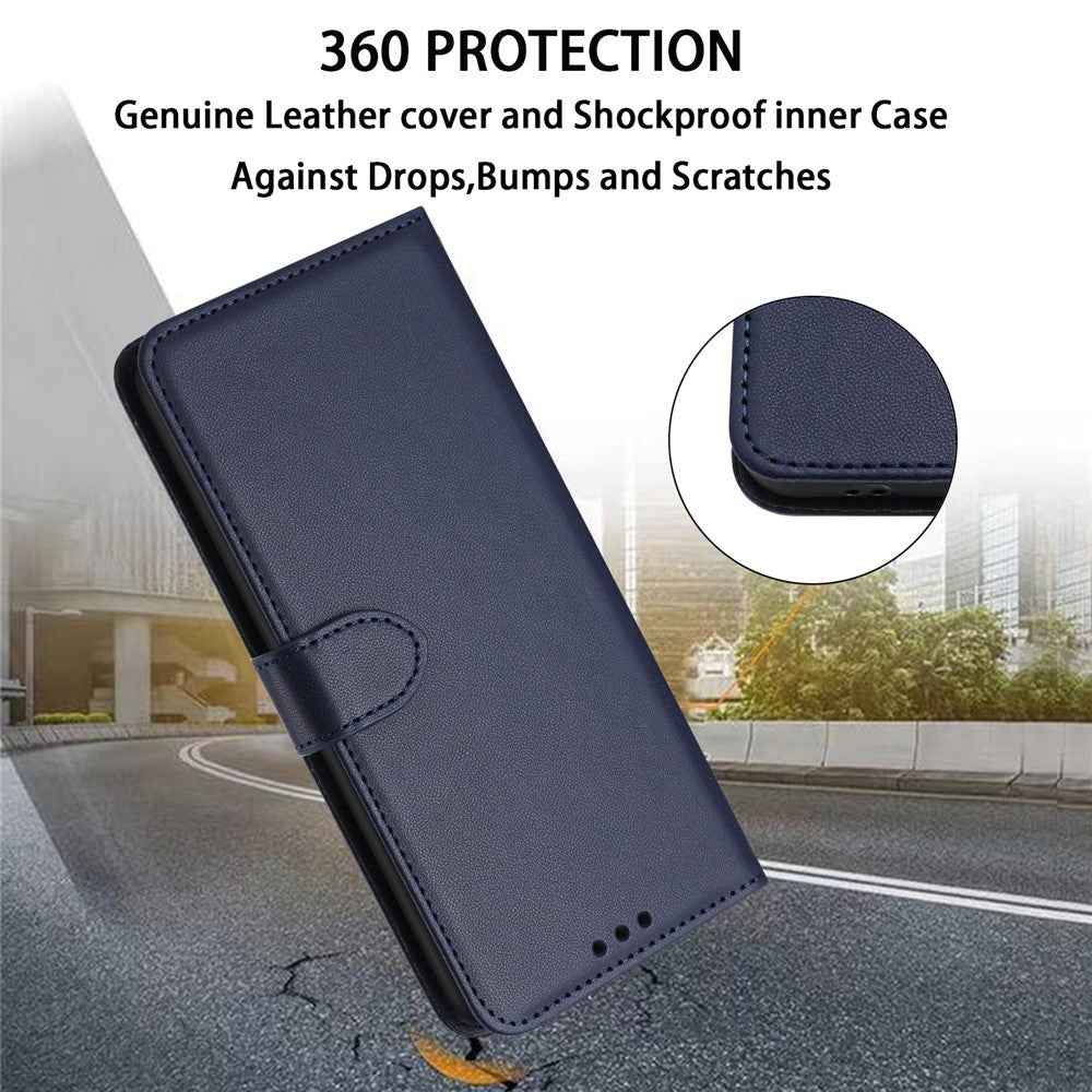For Samsung Galaxy A57 5G Case Stand Wallet Leather Phone Cover with Strap - Blue
