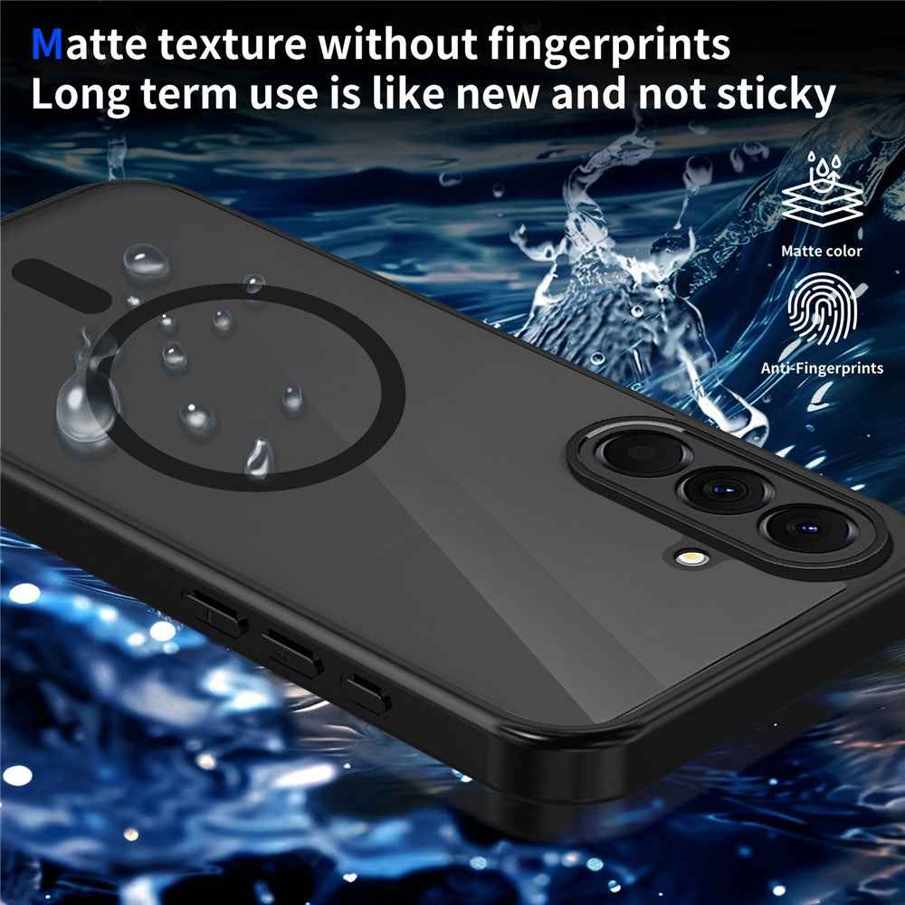 For Samsung Galaxy A57 5G Magnetic Case Skin Touch Matte PC + TPU Anti-Drop Phone Cover - Translucent