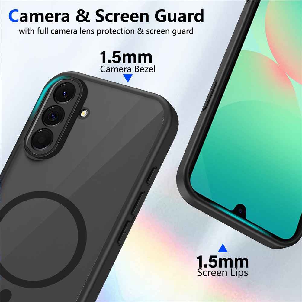 For Samsung Galaxy A57 5G Magnetic Case Skin Touch Matte PC + TPU Anti-Drop Phone Cover - Translucent