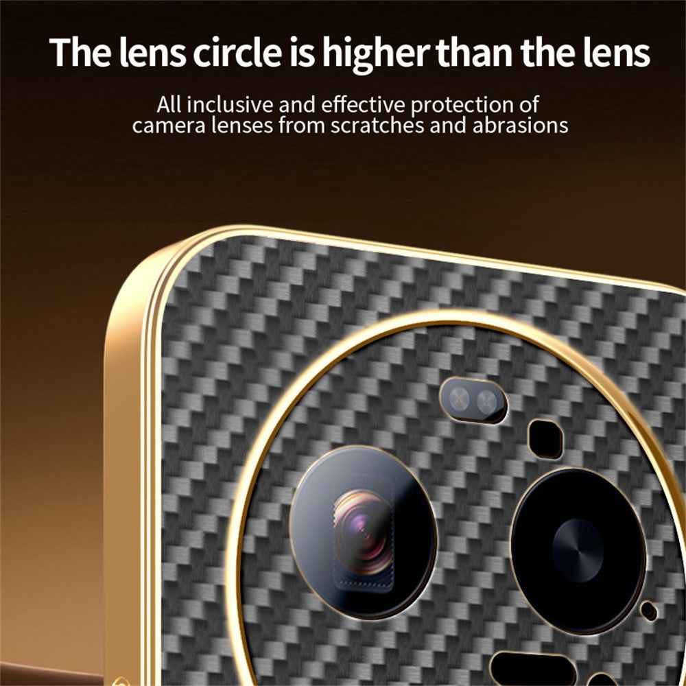 For Xiaomi 17 Ultra 5G Case Carbon Fiber Textured Electroplated TPU Phone Back Cover - Black