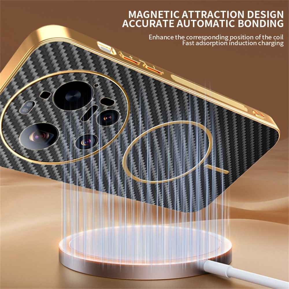 For Xiaomi 17 Ultra 5G Case Carbon Fiber Textured Electroplated TPU Phone Back Cover - Black