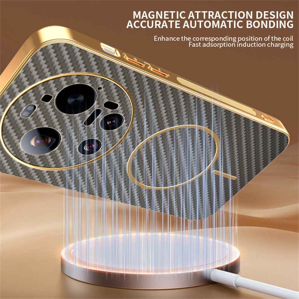 For Xiaomi 17 Ultra 5G Case Carbon Fiber Textured Electroplated TPU Phone Back Cover - Coffee