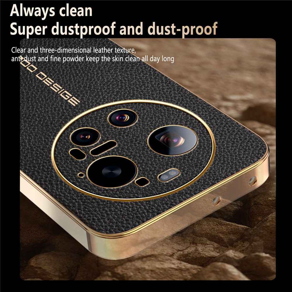 For Xiaomi 17 Ultra 5G Case Anti Scratch Litchi Texture TPU Leather PU Phone Back Cover - Black