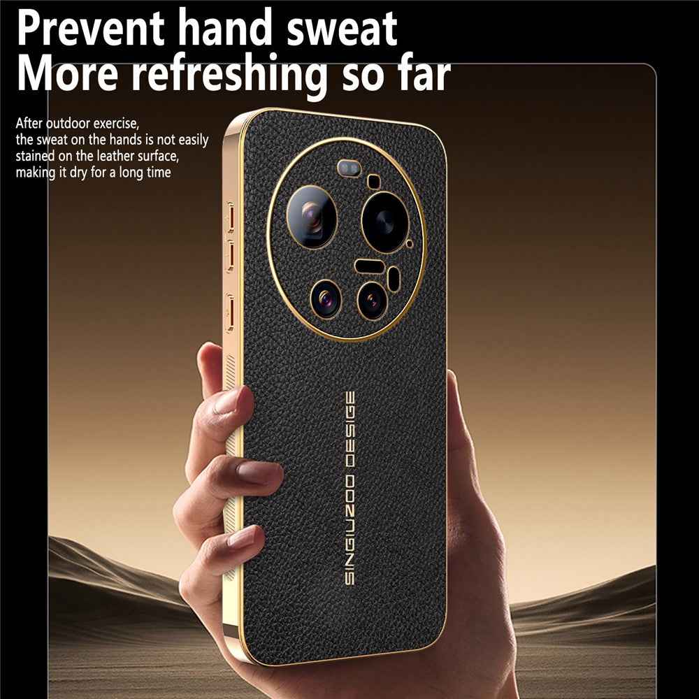 For Xiaomi 17 Ultra 5G Case Anti Scratch Litchi Texture TPU Leather PU Phone Back Cover - Black