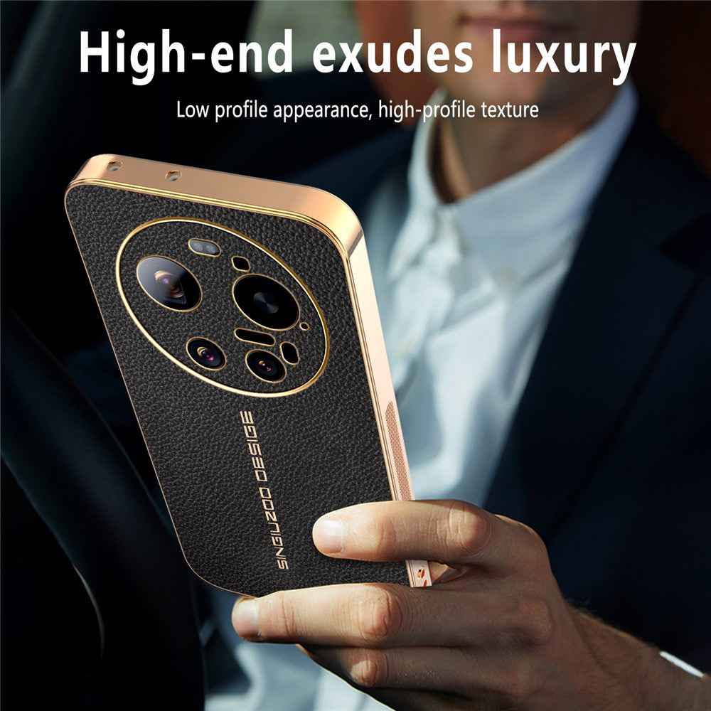 For Xiaomi 17 Ultra 5G Case Anti Scratch Litchi Texture TPU Leather PU Phone Back Cover - Black