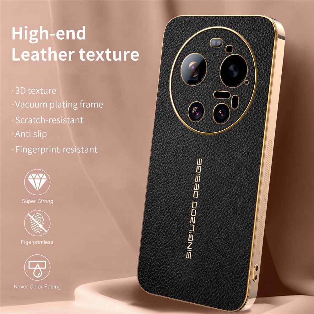 For Xiaomi 17 Ultra 5G Case Anti Scratch Litchi Texture TPU Leather PU Phone Back Cover - Black