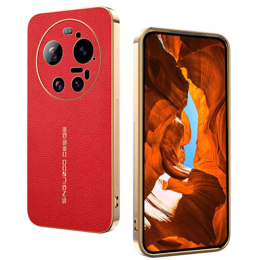 For Xiaomi 17 Ultra 5G Case Anti Scratch Litchi Texture TPU Leather PU Phone Back Cover - Red