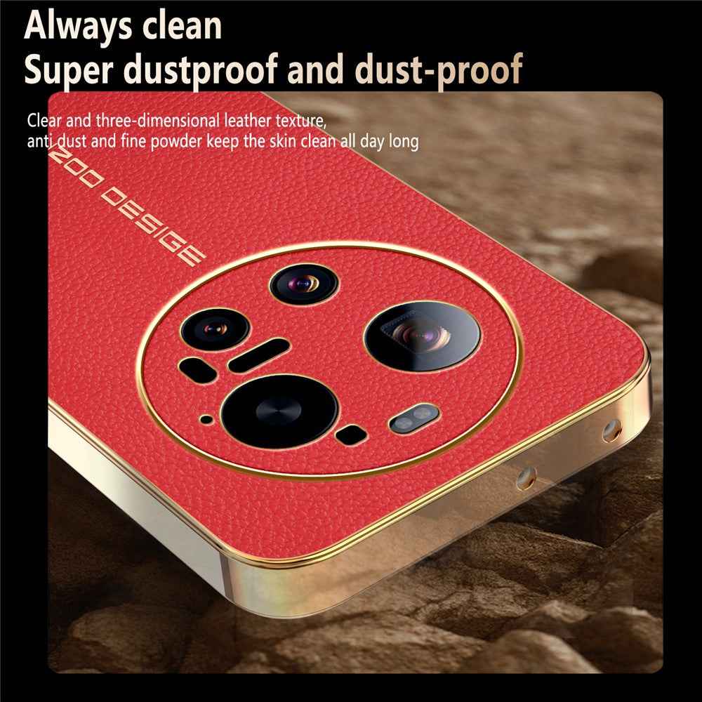For Xiaomi 17 Ultra 5G Case Anti Scratch Litchi Texture TPU Leather PU Phone Back Cover - Red