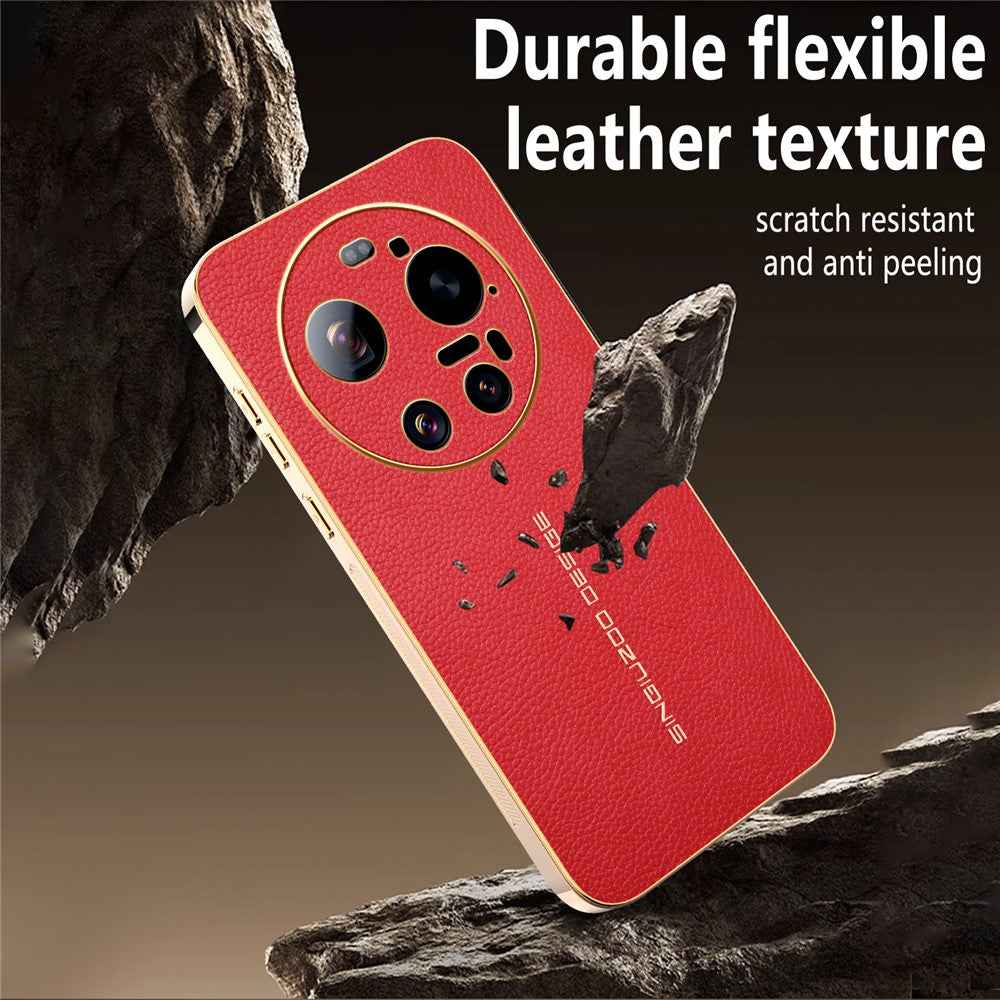 For Xiaomi 17 Ultra 5G Case Anti Scratch Litchi Texture TPU Leather PU Phone Back Cover - Red