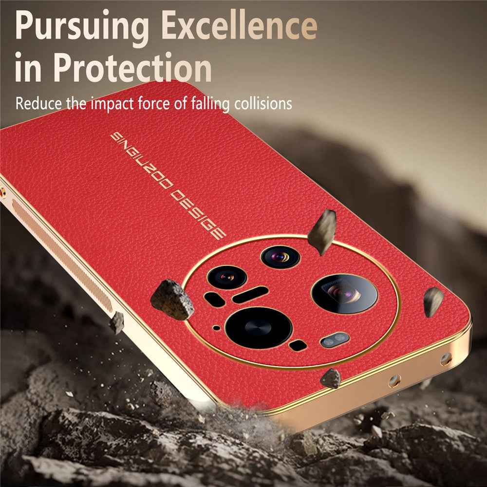For Xiaomi 17 Ultra 5G Case Anti Scratch Litchi Texture TPU Leather PU Phone Back Cover - Red