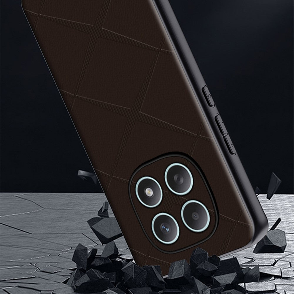 Phone Case For Xiaomi Poco M8 5G / Redmi Note 15 5G (Global) / 15 4G (Global) X-Patterned TPU PU Leather PC Anti-Drop Phone Cover - Brown