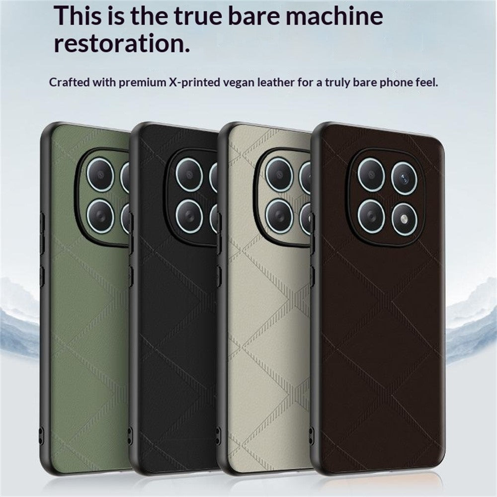 Phone Case For Xiaomi Poco M8 5G / Redmi Note 15 5G (Global) / 15 4G (Global) X-Patterned TPU PU Leather PC Anti-Drop Phone Cover - Brown