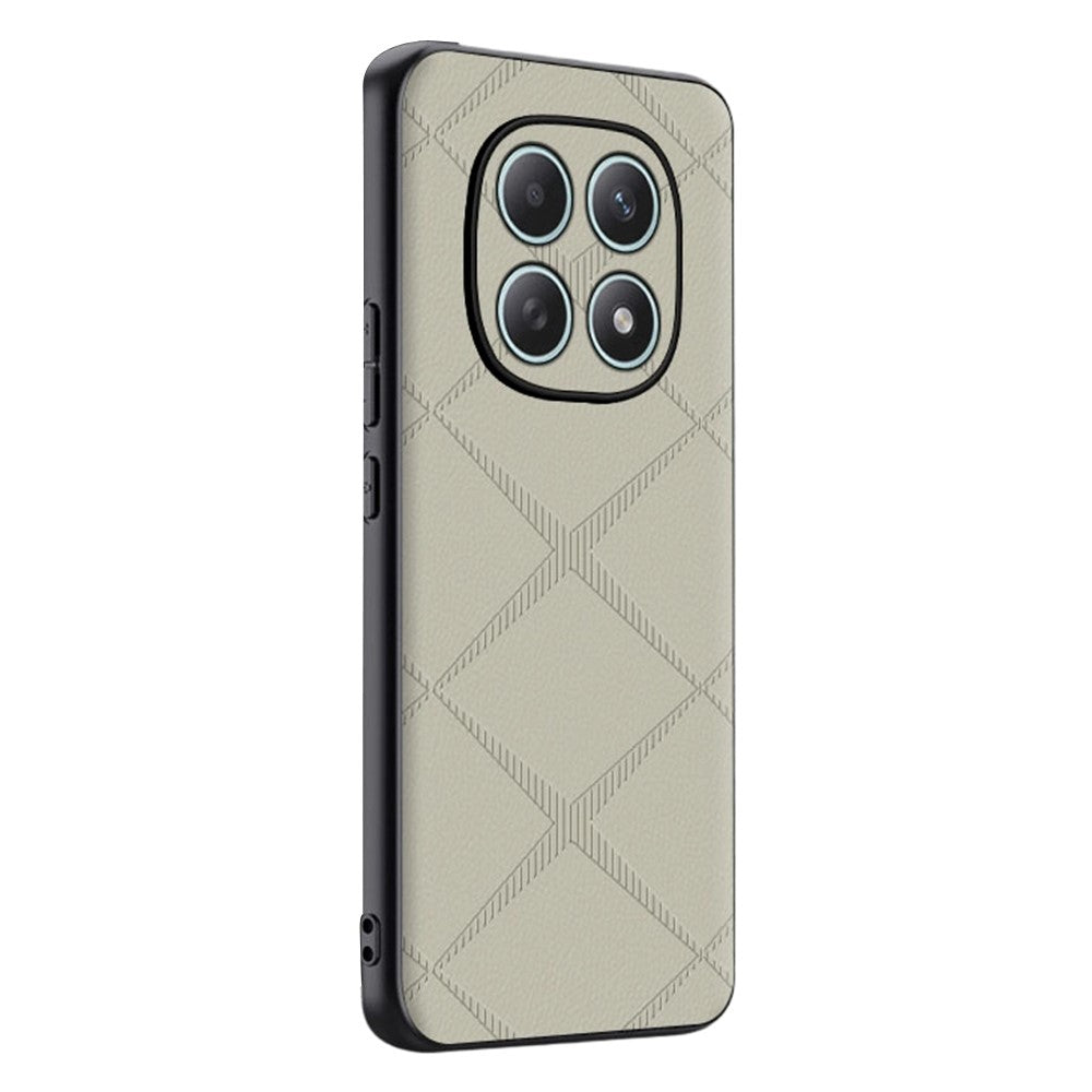 Phone Case For Xiaomi Poco M8 5G / Redmi Note 15 5G (Global) / 15 4G (Global) X-Patterned TPU PU Leather PC Anti-Drop Phone Cover - Grey