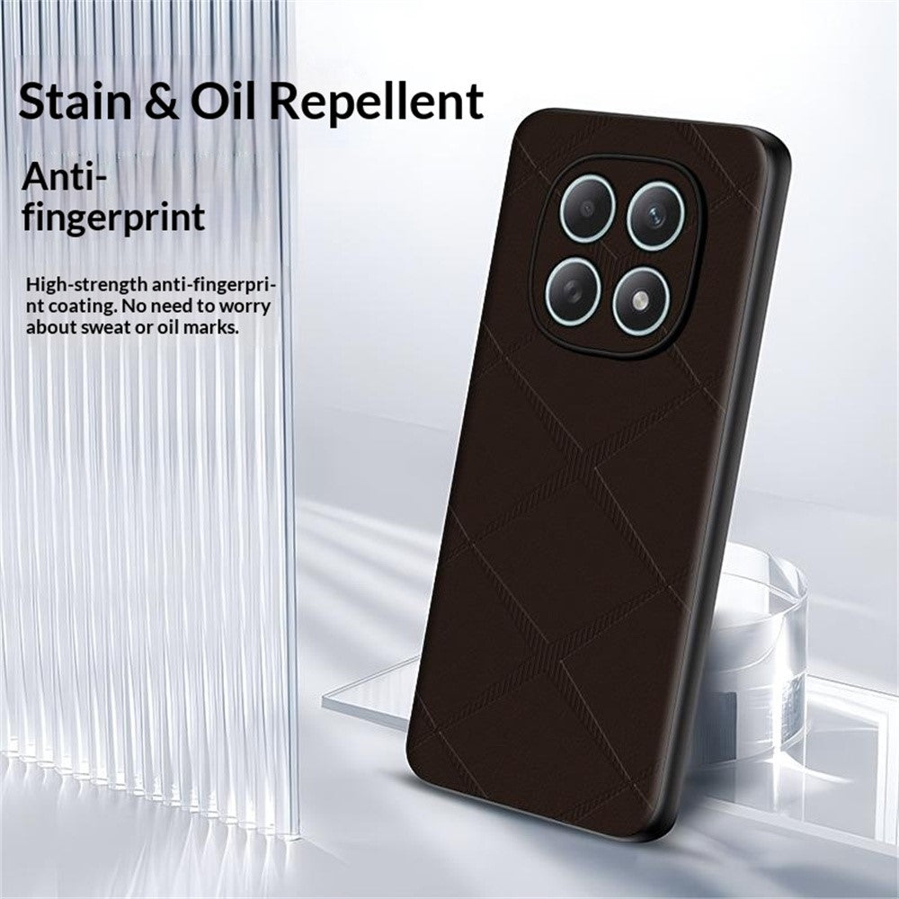 Phone Case For Xiaomi Poco M8 5G / Redmi Note 15 5G (Global) / 15 4G (Global) X-Patterned TPU PU Leather PC Anti-Drop Phone Cover - Grey