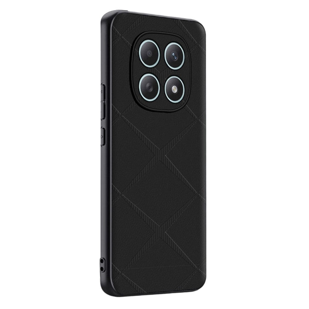 Phone Case For Xiaomi Poco M8 5G / Redmi Note 15 5G (Global) / 15 4G (Global) X-Patterned TPU PU Leather PC Anti-Drop Phone Cover - Black