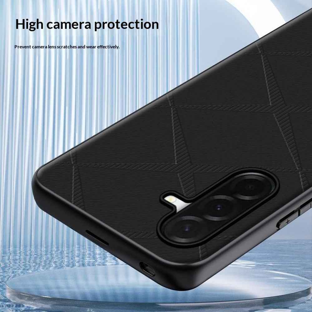 For Samsung Galaxy A57 5G Case X-Patterned TPU PU Leather PC Anti-Drop Phone Cover - Brown