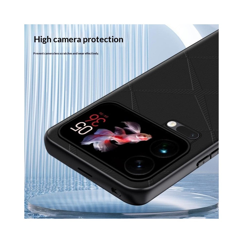 For Xiaomi 17 Pro Max Case X-Patterned TPU PU Leather PC Anti-Drop Phone Cover - Brown
