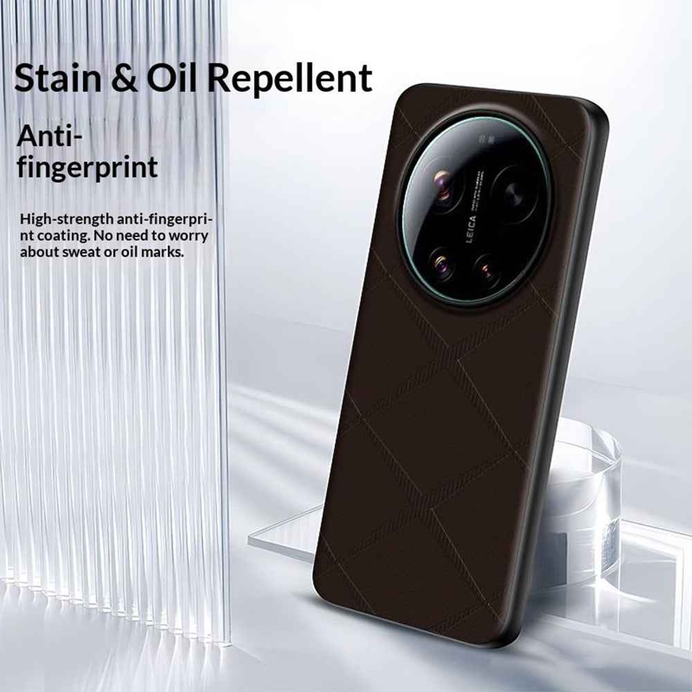 For Xiaomi 17 Ultra 5G Case X-Patterned TPU PU Leather PC Anti-Drop Phone Cover - Grey