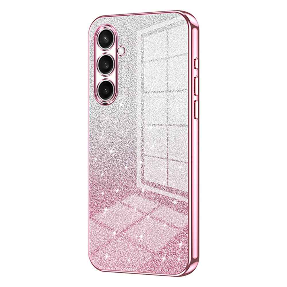 For Samsung Galaxy A57 5G Case Electroplating Gradient Glitter TPU Phone Cover - Pink